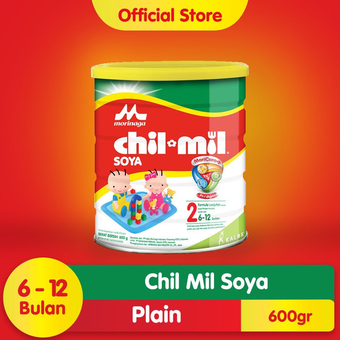 Morinaga Chil Mil Soya 2 600gr - Susu Soya Untuk Anak Alergi Susu Sapi Tahap 2 (6-12 Bulan)