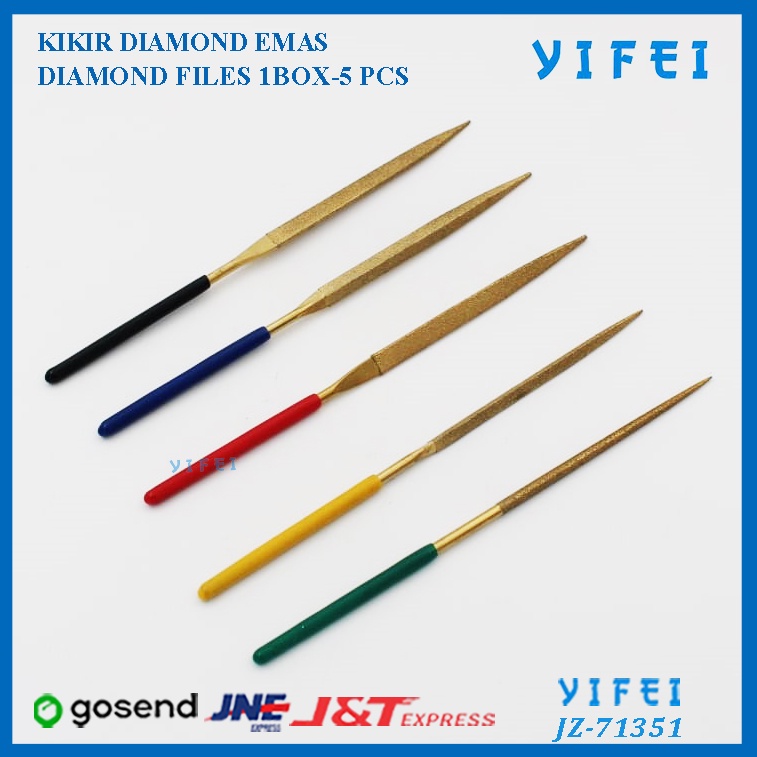 Kikir Diamond Set 5 Pcs/ Kikir Intan Emas/Kikir Emas/YIFEI-71351
