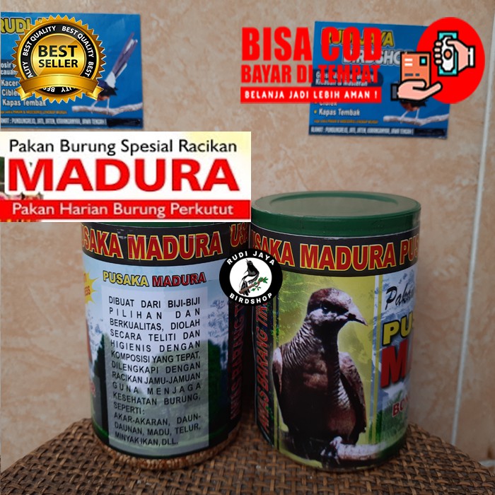 PAKAN MAKANAN BURUNG PERKUTUT PUSAKA MADURA ALAM SAKTI CAMPURAN LENGKAP BIJI GODEM JAMU GACOR