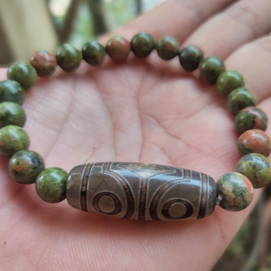 Gelang Dzi Tibetan Indian Agate Stone