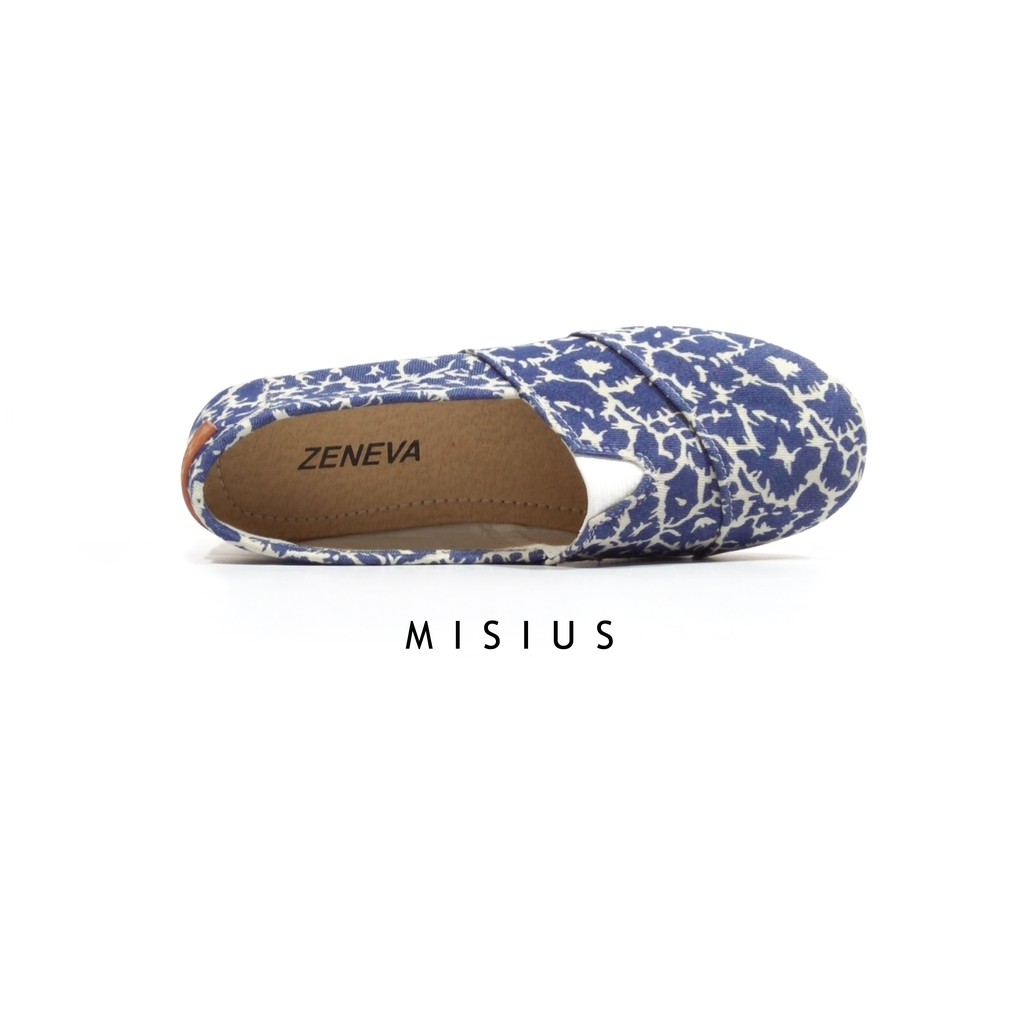 Misius Sepatu Slip on wanita CHANTULE sepatu kanvas - Biru