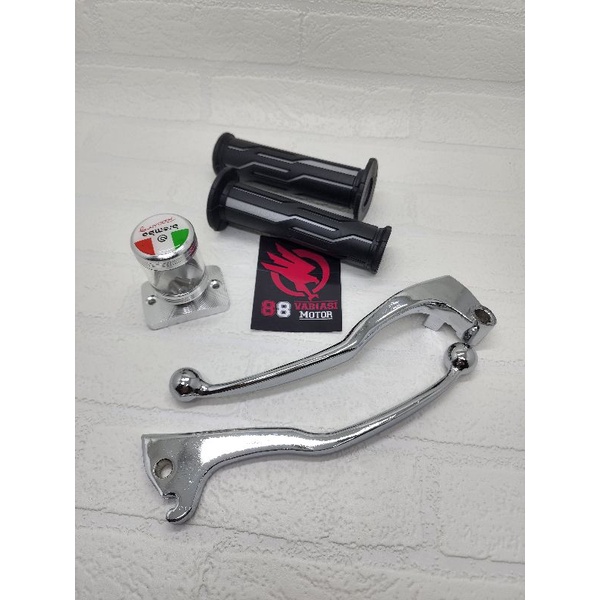 Paket Motor Vixion Handgrip Tulisan Thailand + Handle Rem Yamaha Vixion Chrome + Tutup Minyak Rem Vixion Silver