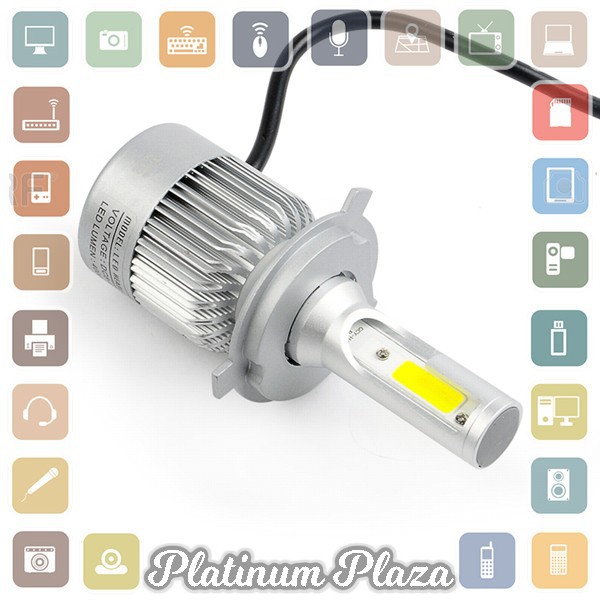 TaffLED Lampu Mobil Headlight LED H4 COB 2 PCS - C6 - White`FYBI8C-