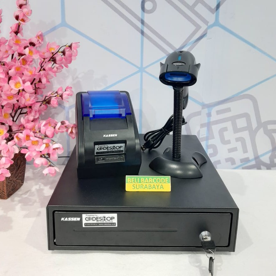 MESIN KASIR UNTUK RESTO DAN SWALAYAN ALL SET (LACI+PRINTER THERMAL+SCANNER 1D)