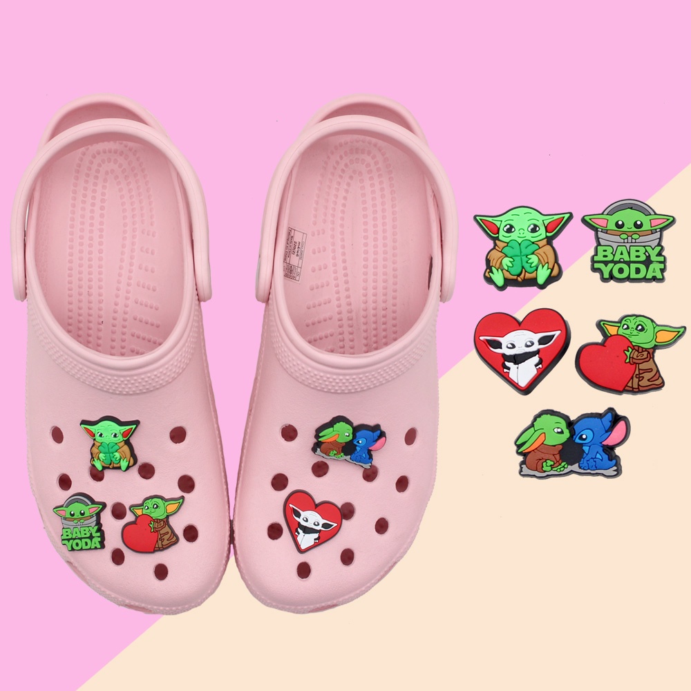 yoda lucu Crocs Pin Jibbitz sandal kartun shoe charms DIY Dapat Dilepas decorate Lubang Sepatu accessories anak hadiah Natal