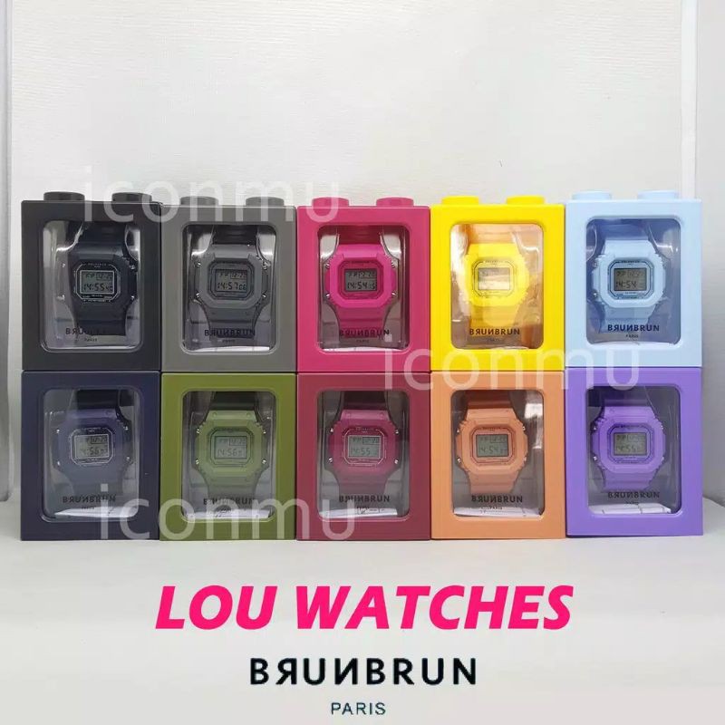 burnburn Paris jam tangan Digital bahan karet silikon seri LOU