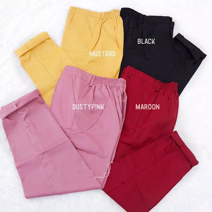 TBI Celana Kerja Baggy Polos Pants Celana Bahan Model Stradivarius