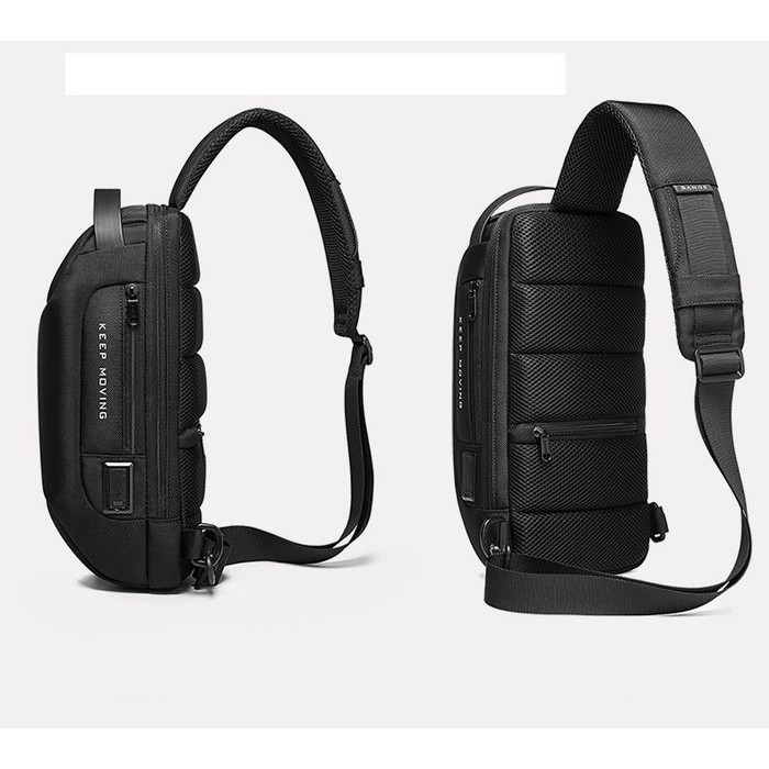 BANGE Tas Selempang Pria Tas Pria Sling Bag Pria Charger USB - TENCENT