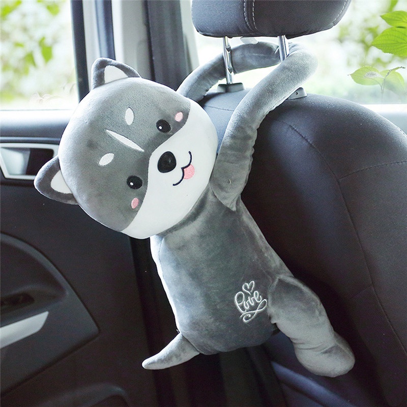 TK Cartoon Car Tissue Box Creative Lovely Rabbit Short Plush Tissue Box Holder for Armrest Box Seat Tissue Box