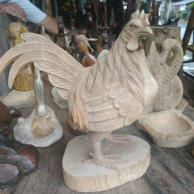 

Patung ayam souvenir hiasan meja murah terbaru ukir kayu