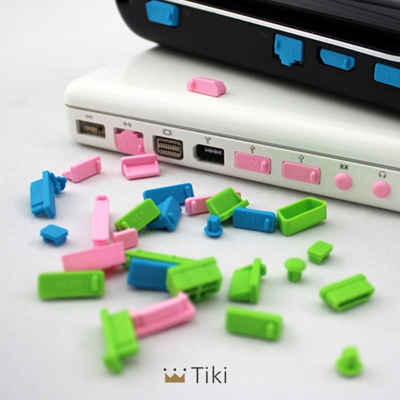 13pcs/set Silikon Elastis Anti Debu Pelindung Port Laptop Notebook Komputer | TiKi-7