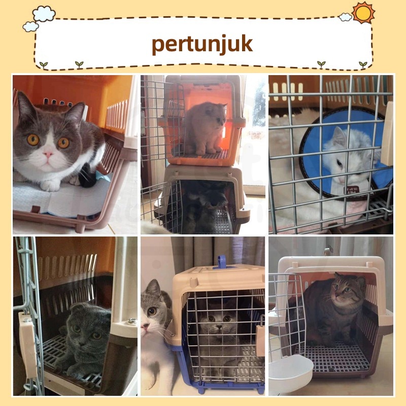 Kotak Udara Kucing Untuk Hewan Peliharaan Bisa Untuk Bagasi Pesawat Kotak Udara Anjing Pet Cargo Kucing Perlengkapan Hewan Peliharaan