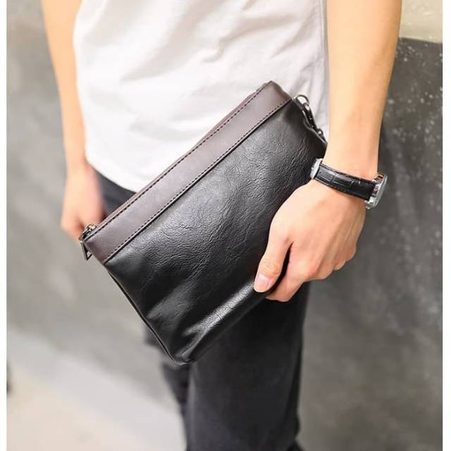 TAS TANGAN PRIA (CLUTCH PRIA) LOTUS WARNA HITAM