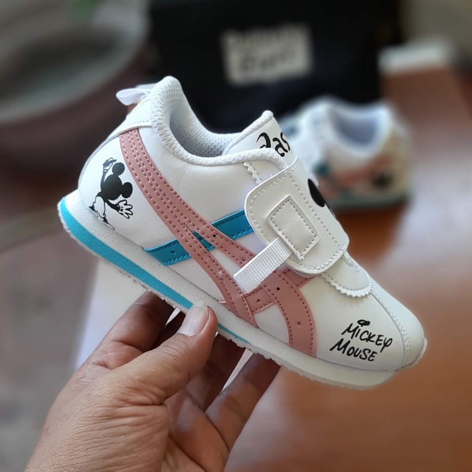 Sepatu anak sneakers Velcro Sepatu Anak Mickey Mouse Sepatu Anak Perempuan Sport Murah