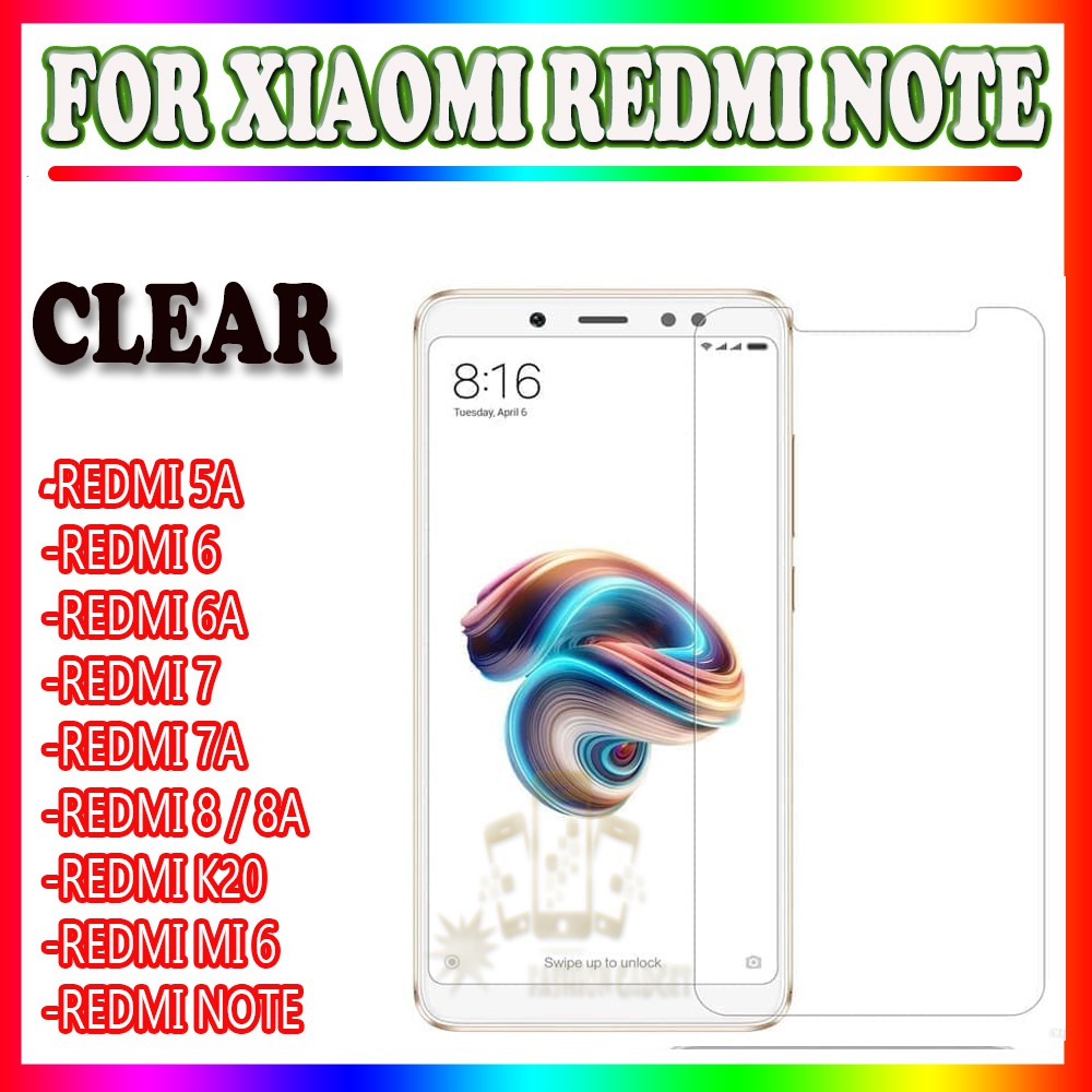 TEMPER GLASS XIAOMI REDMI 5A XIAOMI REDMI NOTE 4 4X XIAOMI REDMI 6A XIAOMI REDMI 7 XIAOMI REDMI 7A XIAOMI REDMI 8 XIAOMI REDMI 8A XIAOMI REDMI K20 XIAOMI REDMI NOTE ANTI GORES KACA TEMPER GLASS