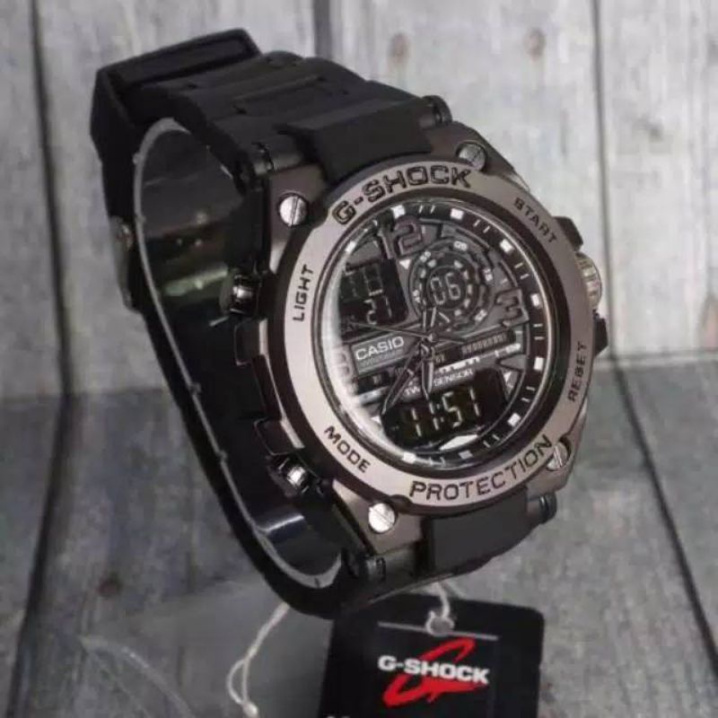 Jam Tangan Pria Sporty Anti Air GST-8600 Metal Black