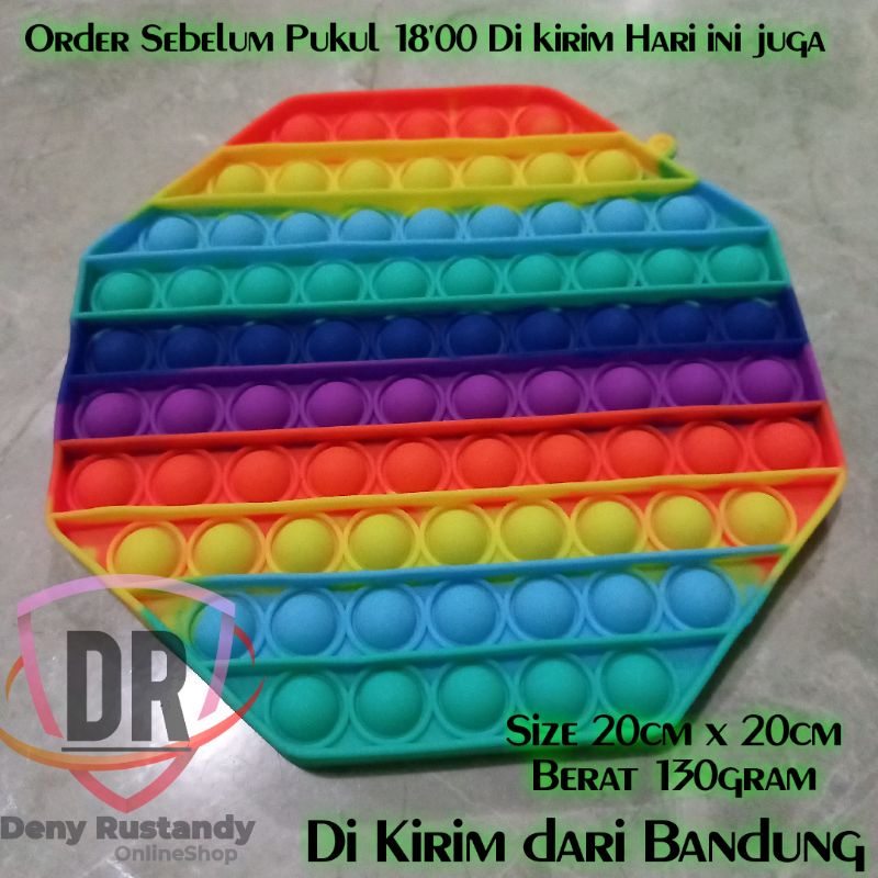 Mainan Pop It rainbow fidget Push Warna Warni Stress Relieve Toys Jumbo 20cm-7