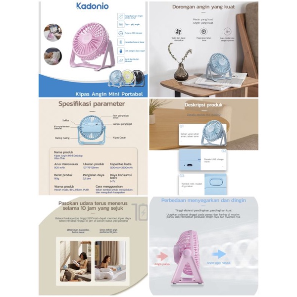 Kipas Mini 360⁰ Kadonio