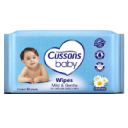 Tisu Basah Tangan dan Mulut Wipes Cussons Baby Mild And Gentle Wipes Isi 50 x2