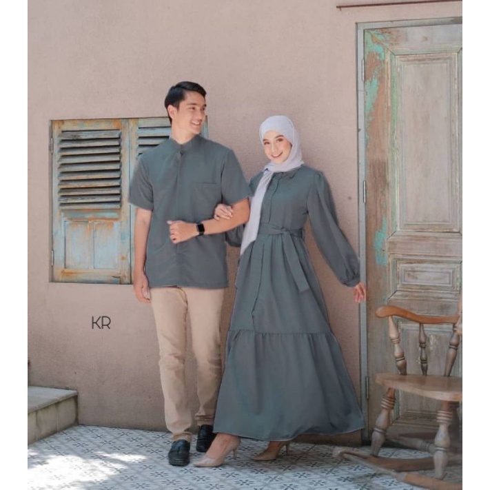 CP SYAFIQ, COUPLE PASANGAN, MOSCREPE, GAMIS HIJAB MUSLIM, MAXY DRESS