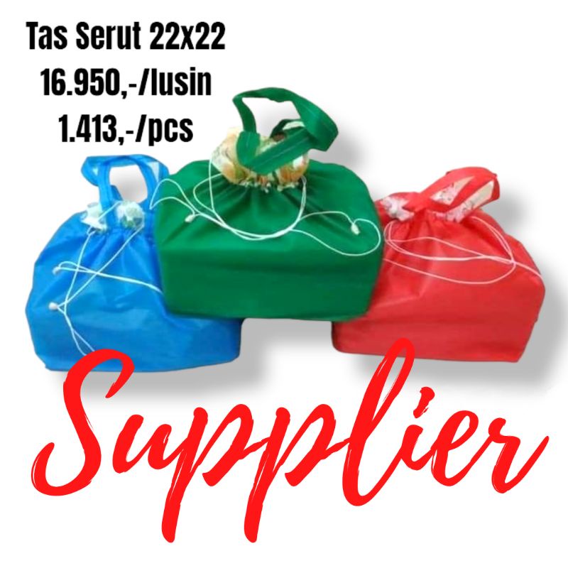 

paket grosir tas serut 22x22 ekonomis 12pcs tas