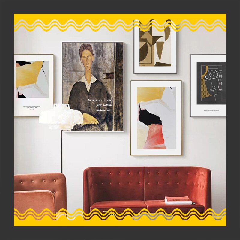 Lukisan Impor Murah Vintage Gambar Abstrak Kanvas Eropa Cetakan Dan Poster Pop Wall Art Foto Untuk R