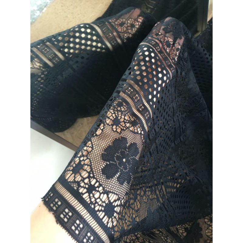 Kain Brokat Lace Royal Vintage Warna Hitam