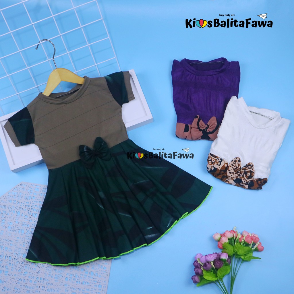 Dress Pita uk 1-2 Tahun / Dres Lengan Anak Perempuan Baju Harian Gaun Pesta Kids Adem Murah