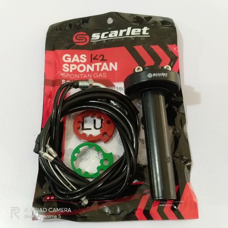 GAS SPONTAN 2 KABEL MEREK SCARLET TIPE MX-K2 WARNA HITAM CNC UNIVERSAL