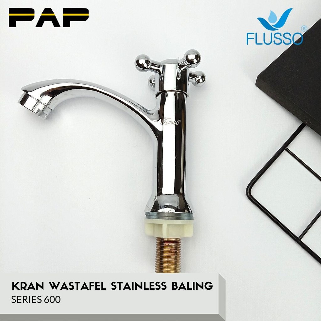 Flusso Kran Wastafel Kran Cuci Tangan Kran Bak Cuci Piring Stainless Baling Flusso 600