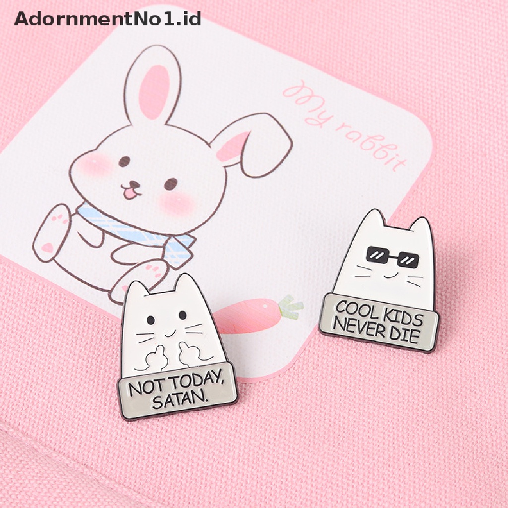 (AdornmentNo1) 1pc Bros Pin Enamel Desain Kartun Kucing Untuk Unisex (ID)