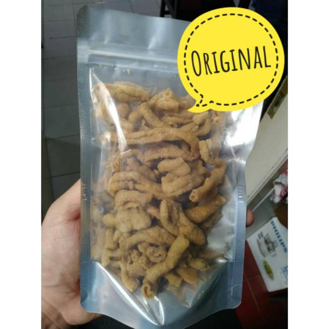 Jual Keripik Usus Original Pedas Cemilan Enak Gurih Kerupuk Kripik Usus