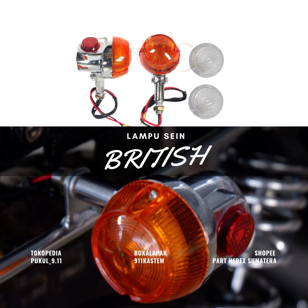 Jual Lampu Sein Sen Riting Custom Turn Signal Gt Mini Doubel British Retro Caferacer Scrambler