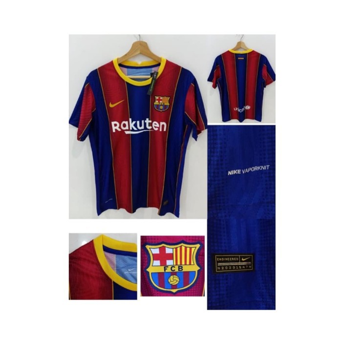 Jersey Baju Bola Barca Home Vaporknit Player Issue 2020 2021 Top Quality