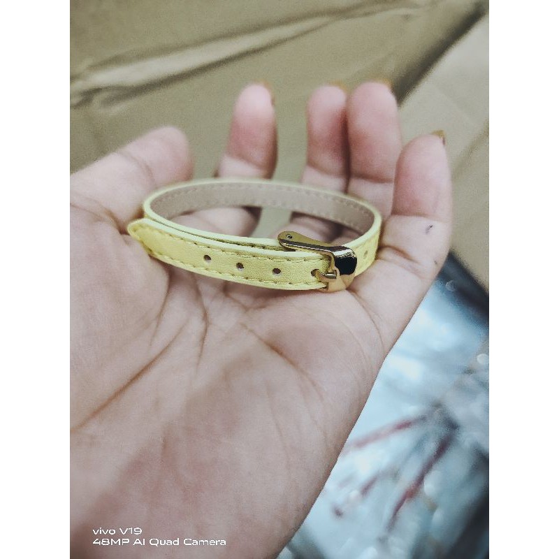 gelang sabuk kulit +jaitan