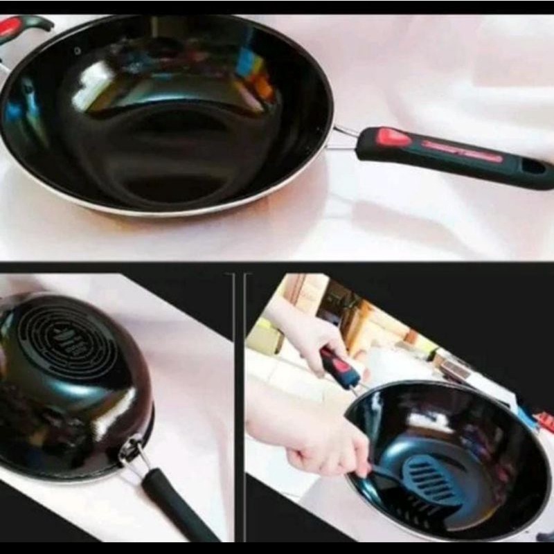 wajan enamel gagang wajan enamel kuping wajan warna warni