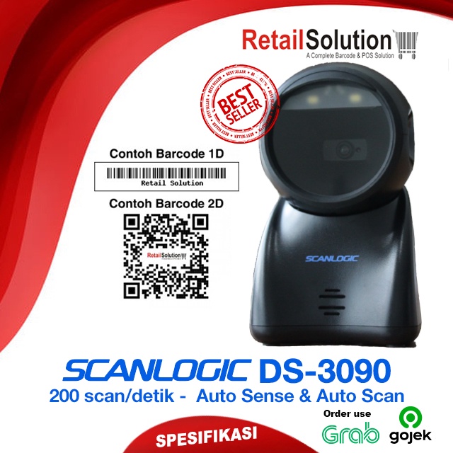 Barcode Scanner 2D Omni QR CODE USB - Scanlogic DS3090 / DS-3090