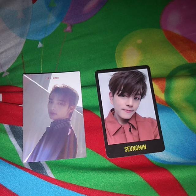 Stray kids photocard hyunjin, seungmin, postcard clear miroh