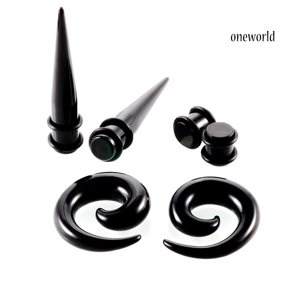 OW@ 54Pcs 1.6-10mm Acrylic Ear Stretching Piercing Taper Expandable Plugs Jewelry