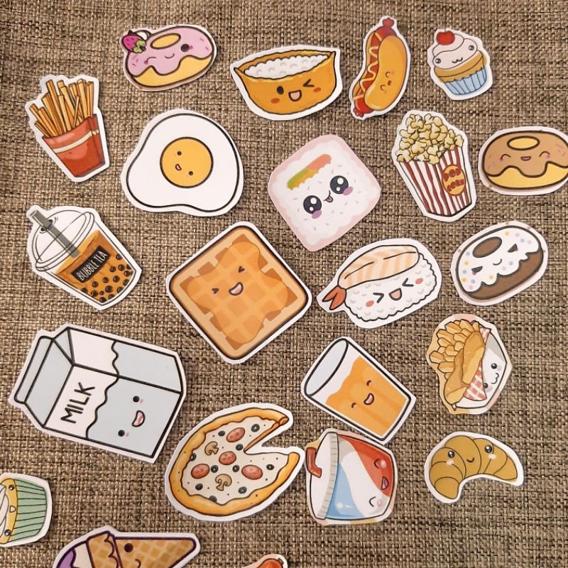 [30 PCS] STIKER TUMBLR FOOD | STIKER TUMBLR AESTHETIC | RANDOM - STIKER LUCU - FOOD