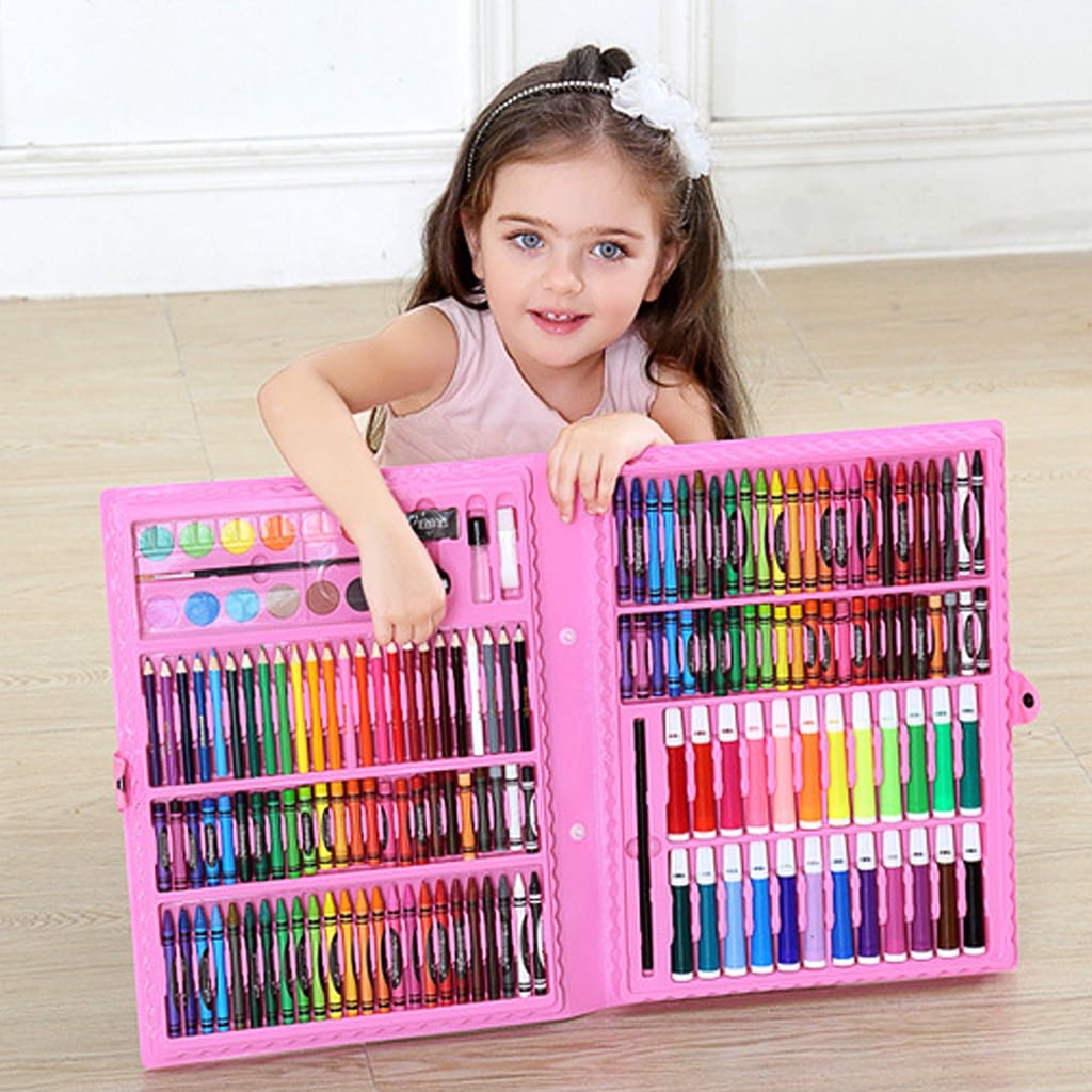 WE Crayon Set 168pcs / Krayon Mewarnai Anak 168pcs / Pensil Warna Set 168pcs