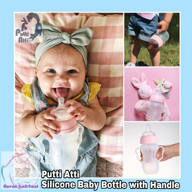 PUTTI ATTI SILICONE BABY BOTTLE WITH HANDLE 160ML DAN 260ML