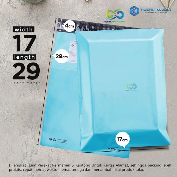 

AMPLOP PLASTIK PACKING POLYMAILER POLOS BABY BLUE ( BIRU MUDA ) - 14 X 26 bisa cod