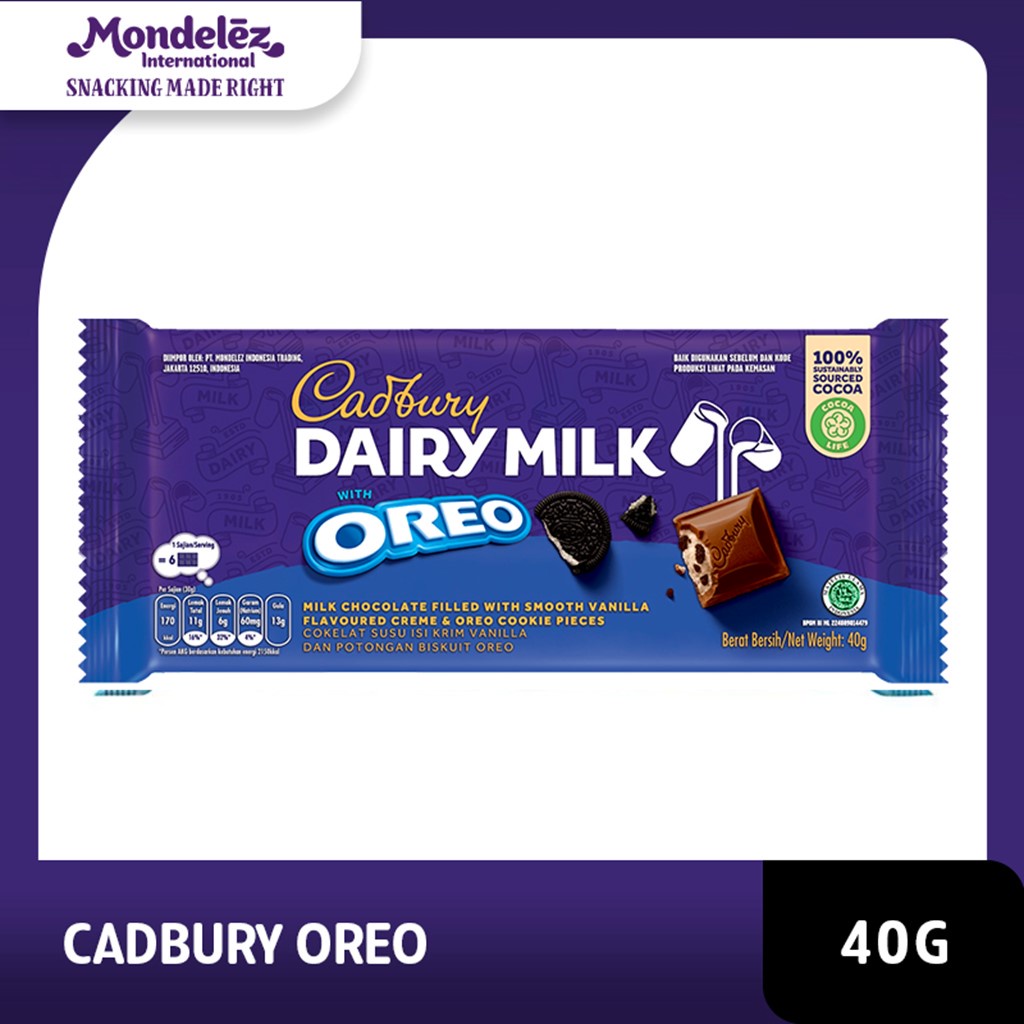 Promo Harga CADBURY Dairy Milk Oreo 40 gr - Shopee