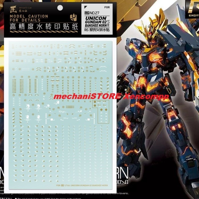 Water Decal RG Banshee Norn Gundam RG027 by ARTISAN CLUB