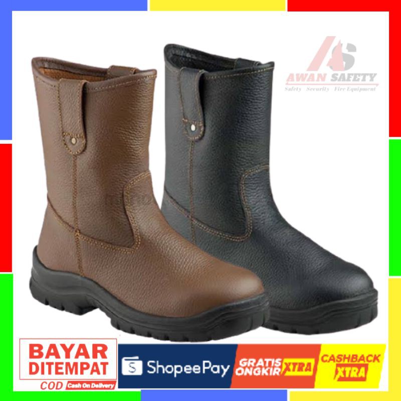 SEPATU SAFETY KRUSHERS TEXAS BROWN BLACK BOOTS ORIGINAL