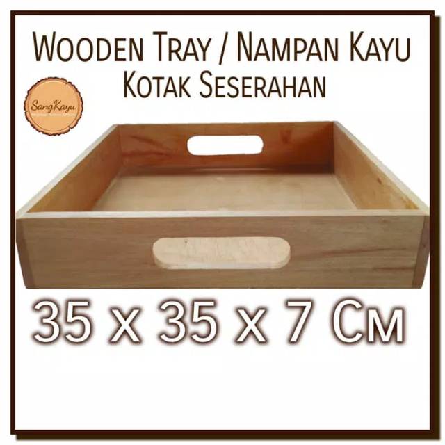 Nampan kayu 35x35x7 Kotak sesarahan wooden tray kotak hantaran kayu