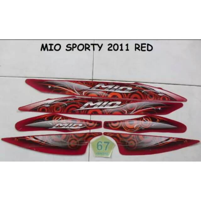 Stiker Striping Motor Yamaha Mio Sporty 2011 Merah