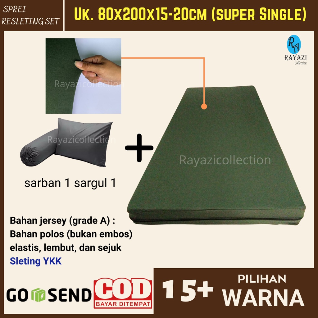 SARUNG KASUR RESLETING (SET) 80X200 / BUNGKUS COVER KASUR BUSA