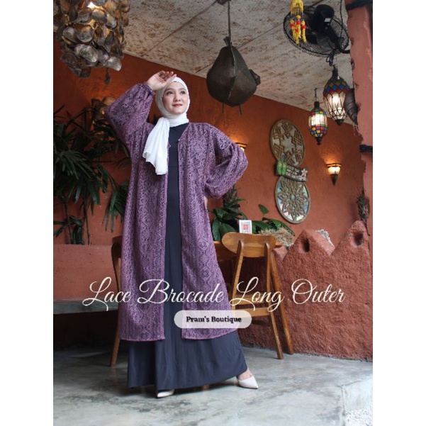 Prams Lace Brocade Long Outer / Outer Lace Brukat / Cardigan Brukat
